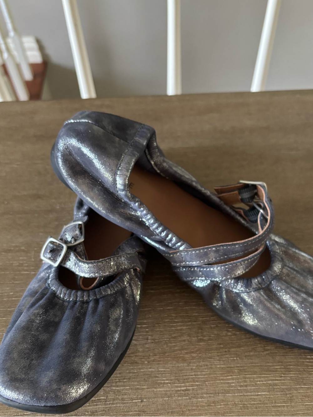 Free People Silver Flats size 8